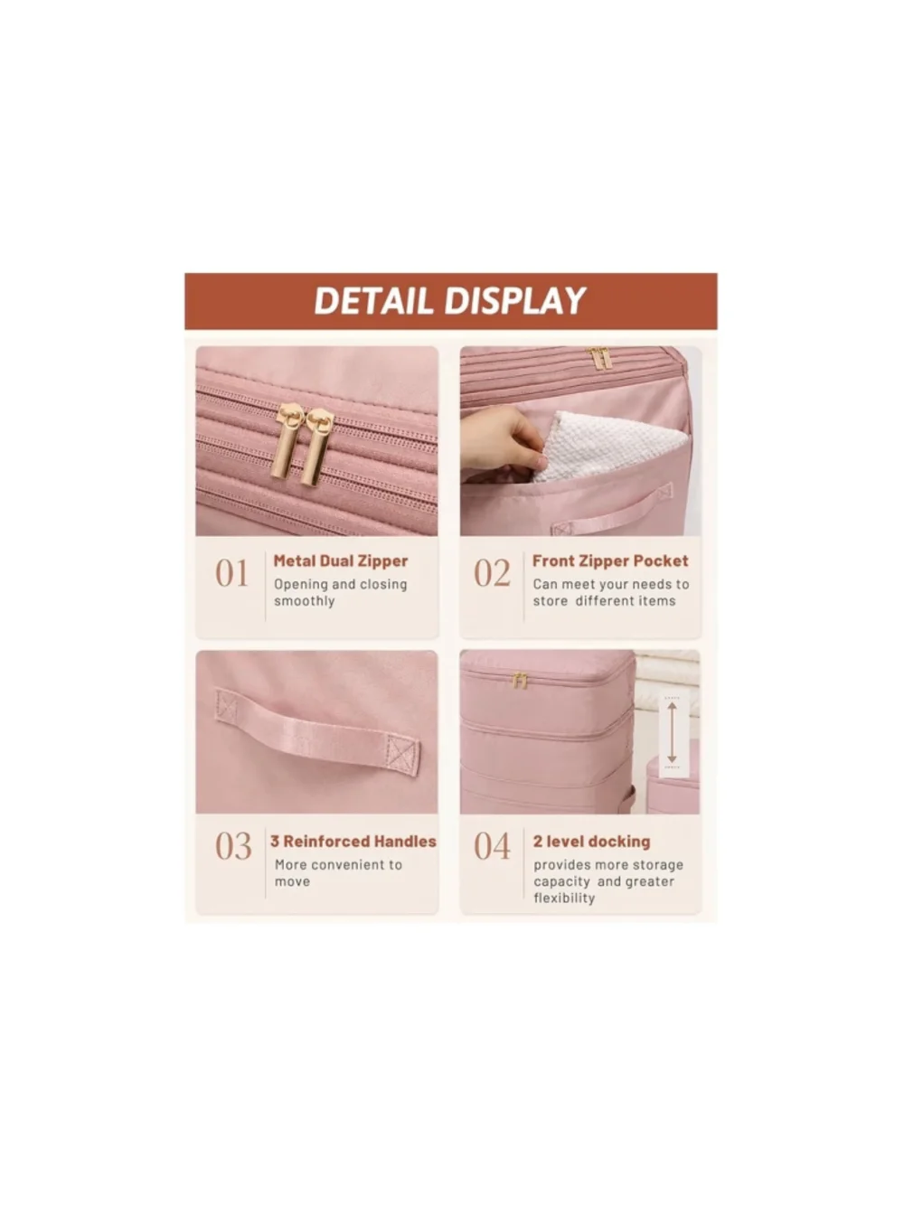 NEW Ultra Space Saving Self Compression Organizer 2 Pk Double Zipper Storage XL